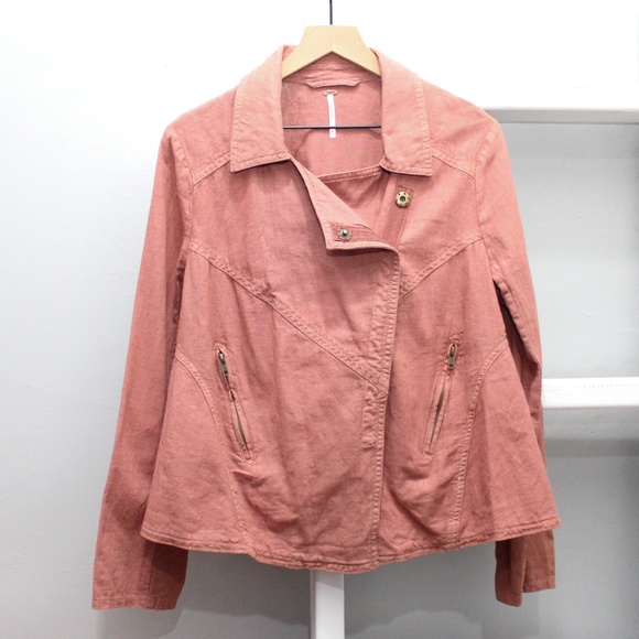 🎄Sale Free People Rosewood Linen Jacket Size Medium - Picture 7 of 14